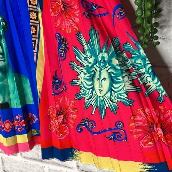 Roman Greece Boho Hippie Pleated Skirt Size Medium - Picture 3 of 6